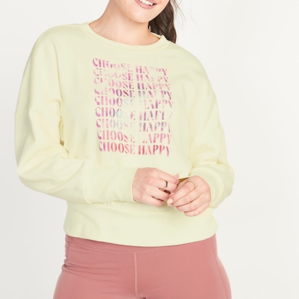 Old Navy Loose Graphic Cropped Crew-Neck Sweatshirt for Women